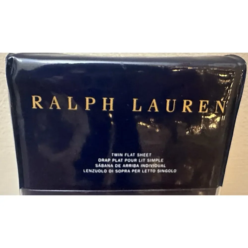 Ralph Lauren RL 464 TC Solid Percale‎ Polo Navy Twin Flat Sheet NEW